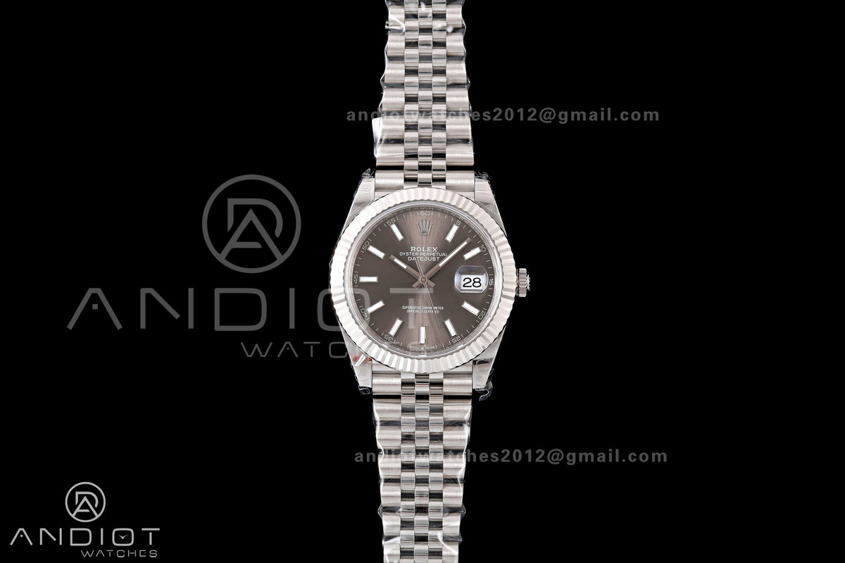 DateJust 41 126334 904L SS VSF 1:1 Best Edition Gray Stick Dial on Jubilee Bracelet VS3235v2 V2s (133g)